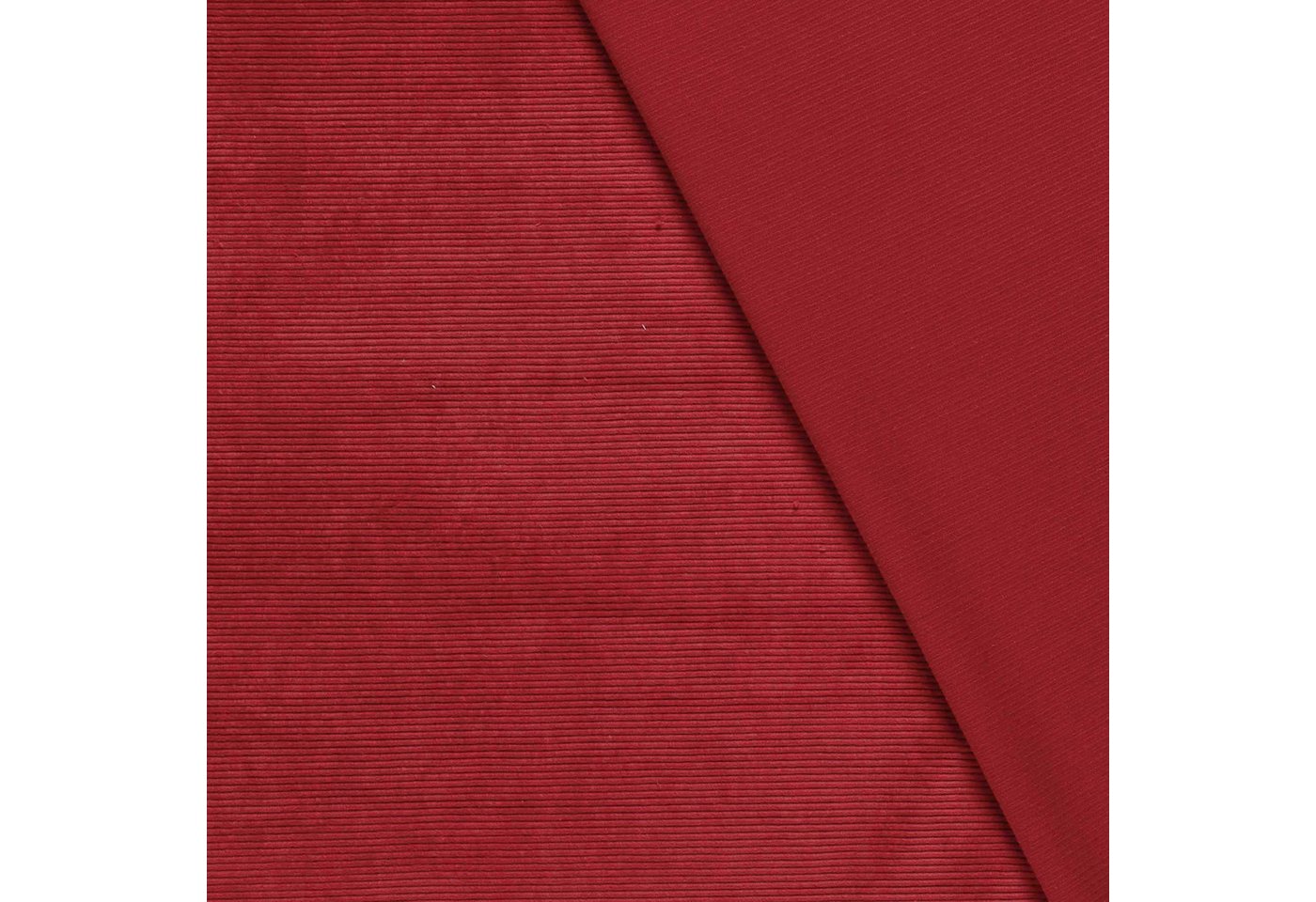 Thumbnail - maDDma Stoff Velour Nicky gerippt uni ab 50 x 155cm Baumwolle Polyester Kord, 016 - rot