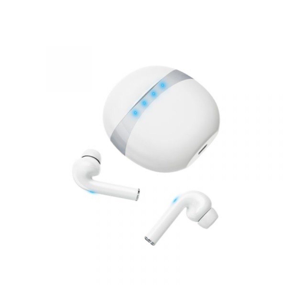 ergonomisch, M2-Tec kabellos, M19 (Kopfhörer, Bluetooth, Universal, wiederaufladbar, Weiß Ladebox) Bluetooth-Kopfhörer