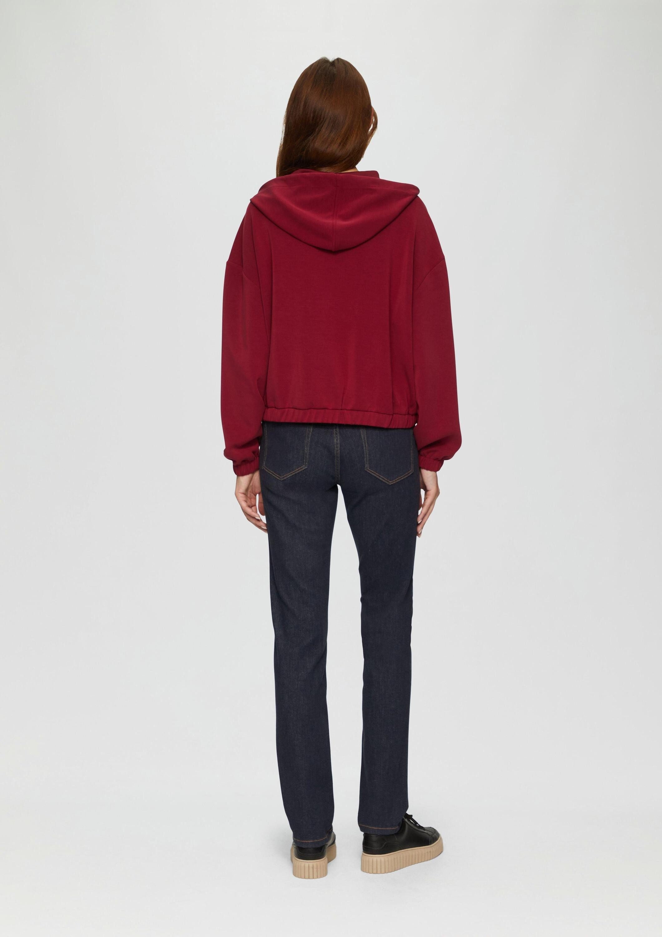 s.Oliver Sweatjacke Sweatshirt Jacke Sweatshirt-Jacke aus Scuba im Relaxed Fit