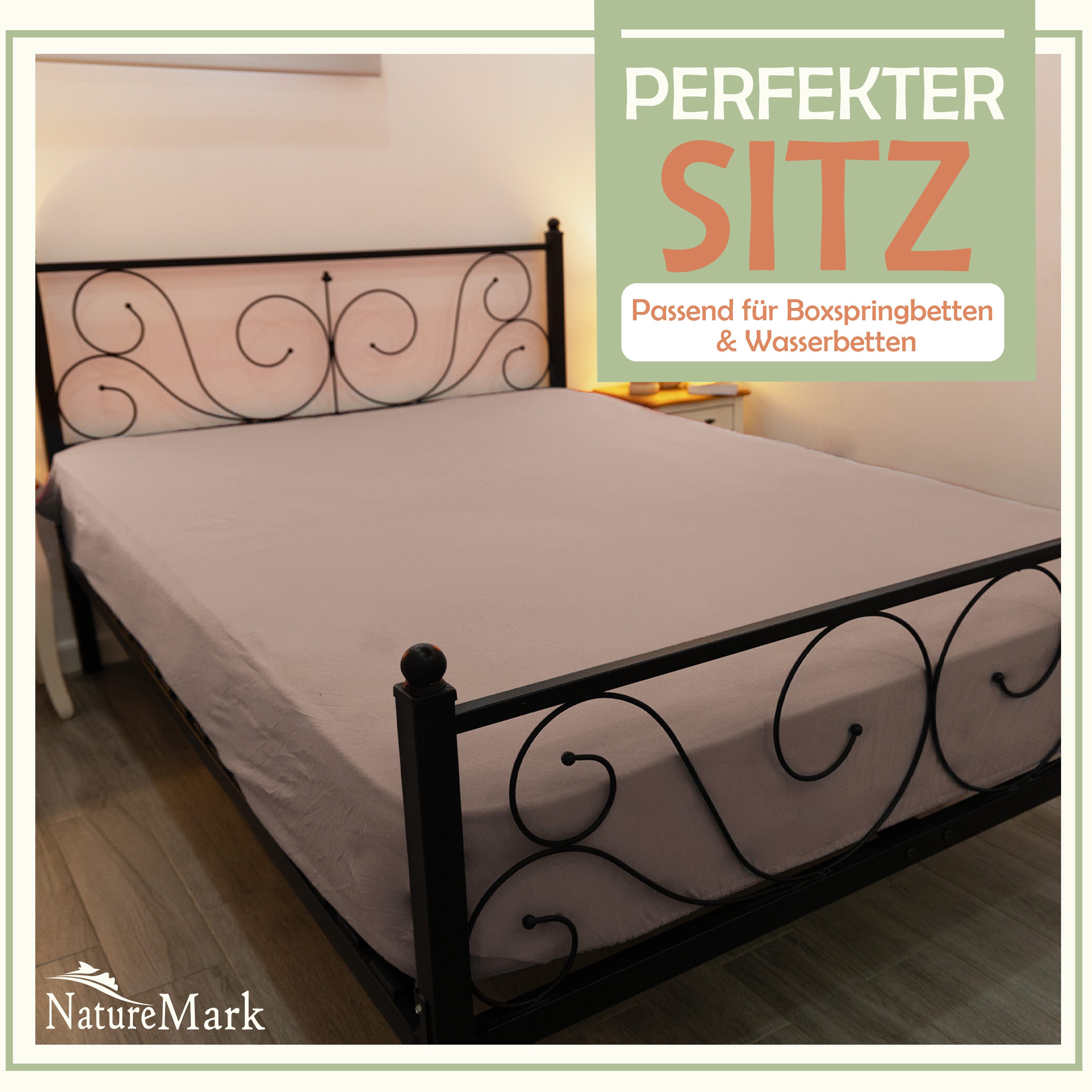 NatureMark Spannbettlaken Gebürstete Mikrofaser, Polyester, Gummizug: rundu günstig online kaufen