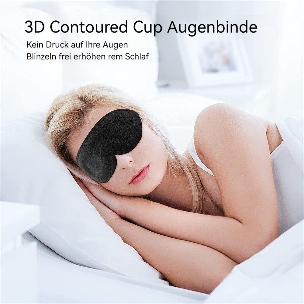 Dekorative Augenmaske 1-tlg. Blackout konturierte Schlafmaske, zum Augenmaske Schlafen, 3D