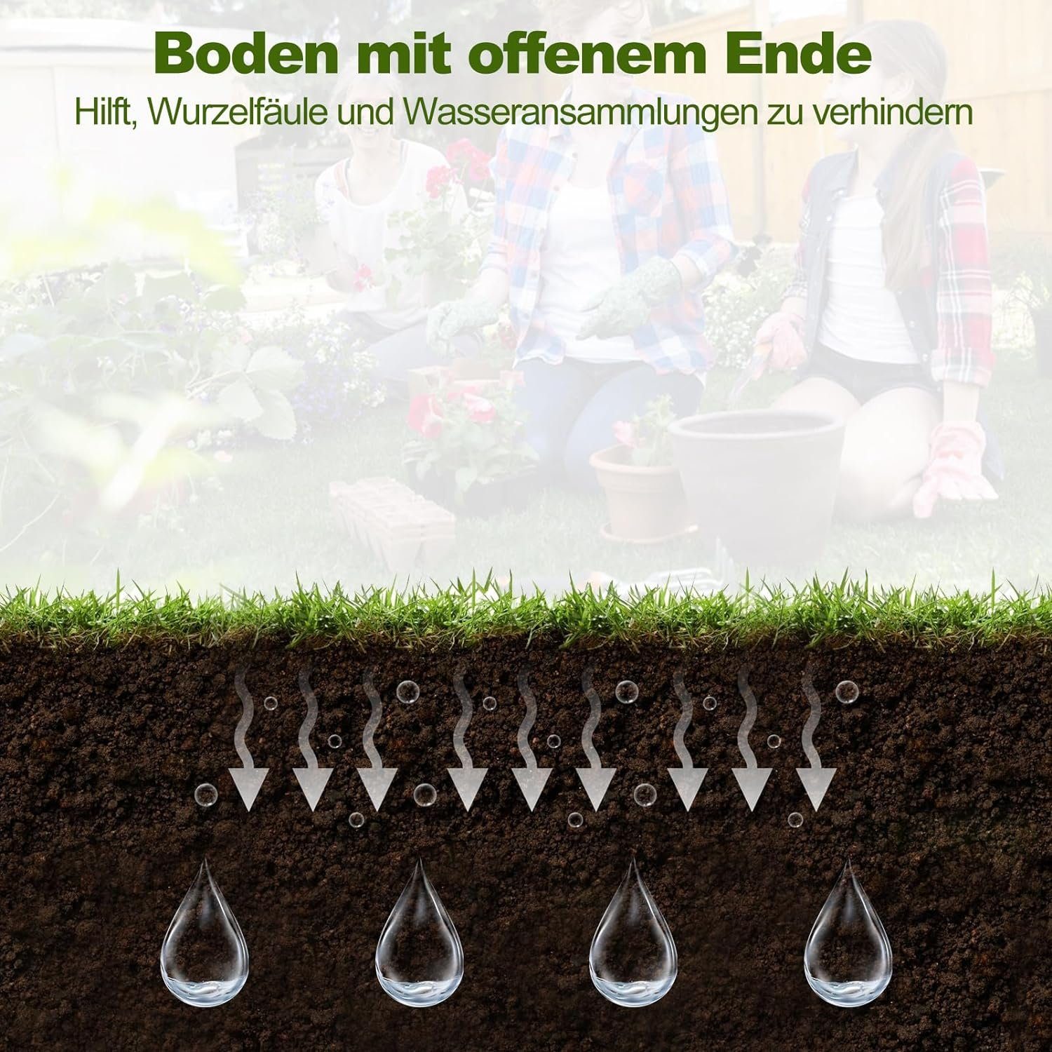 KOMFOTTEU Hochbeet Gemüsebeet, Pflanzbeet Frühbeet, 240 x 120 x 30