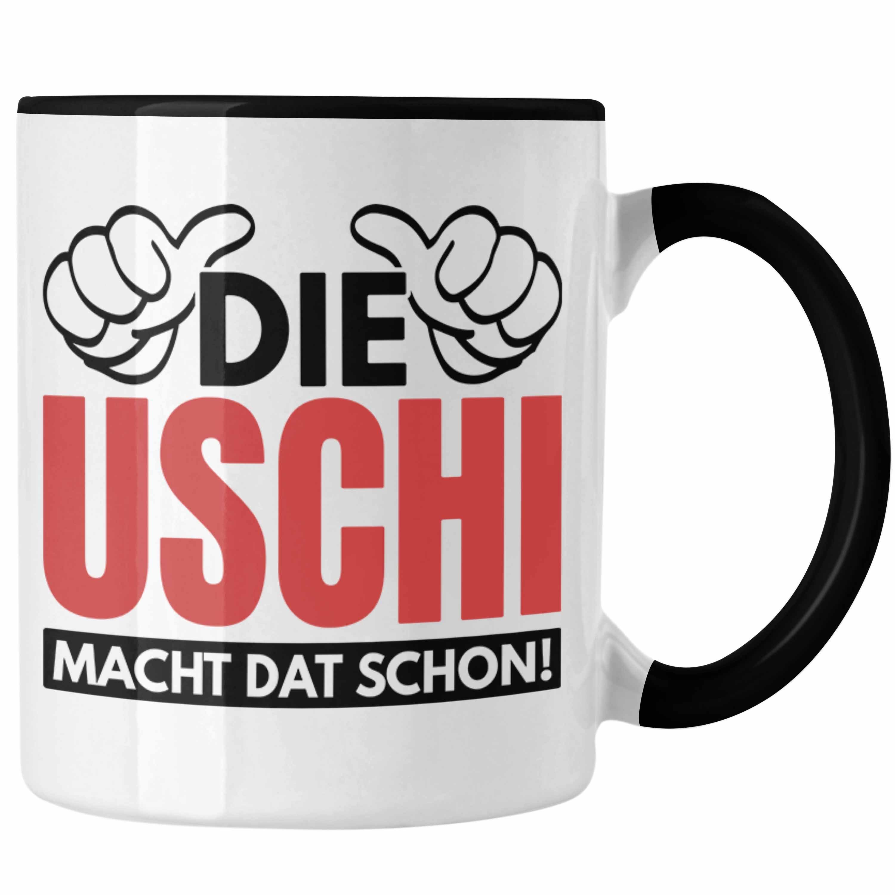 Trendation Tasse Trendation - Uschi Spitzname Schwarz Ruhrpott Macht Uschi Die Schon Dat Geschenk Spruch Tasse Lustige
