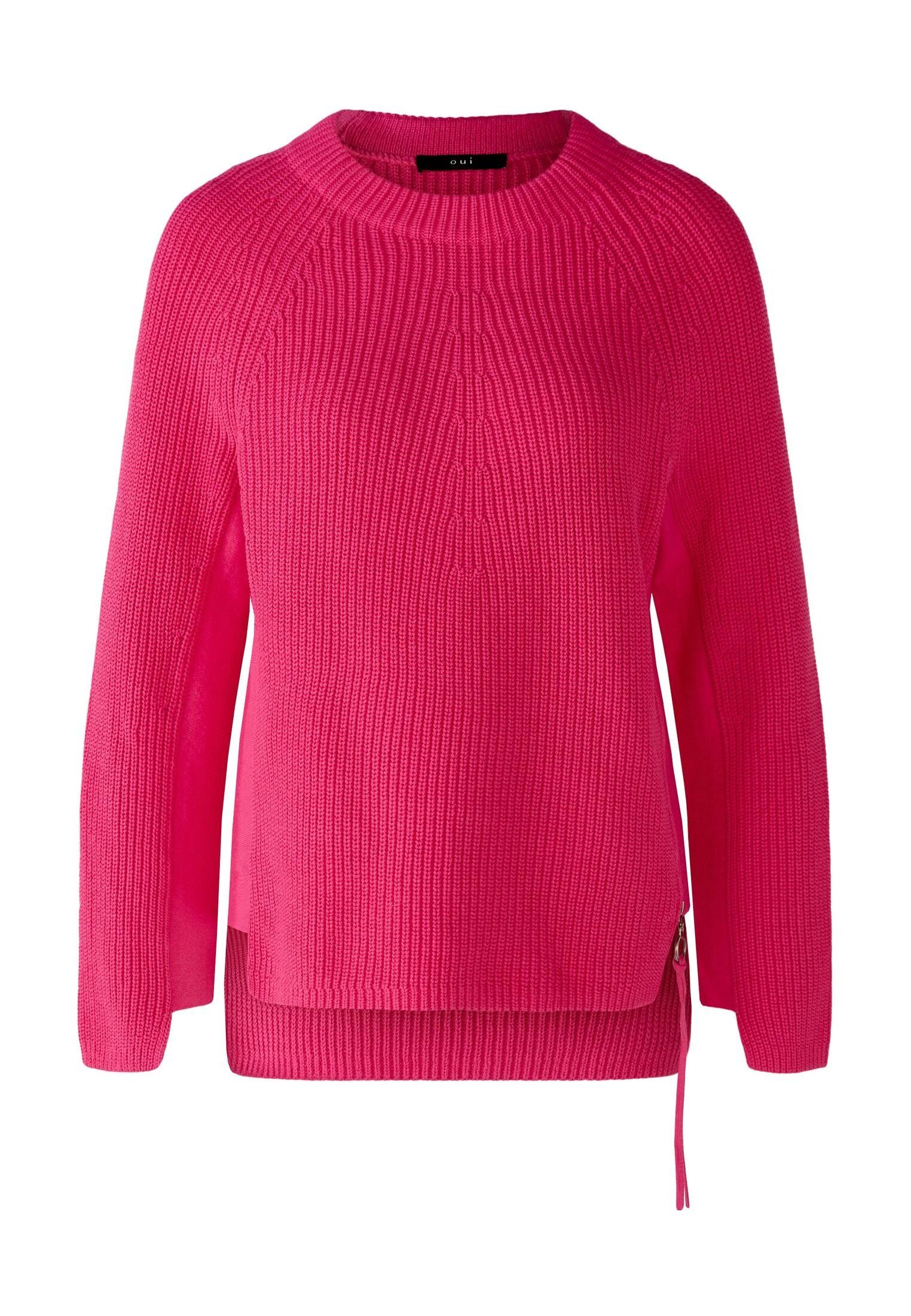 Oui Strickpullover Pullover RUBI dark pink