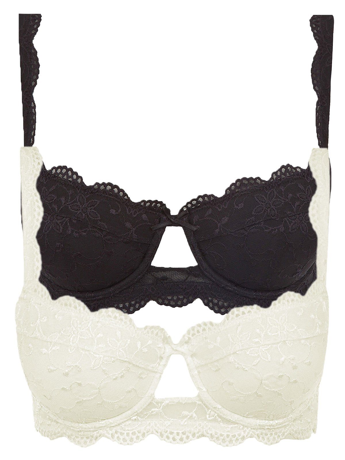 Nina Von C. Set: Schalen-BH 2er Pack Balconnet Dirndl BH Silver Edition (Spar-Set, 2-tlg) Push up Effekt