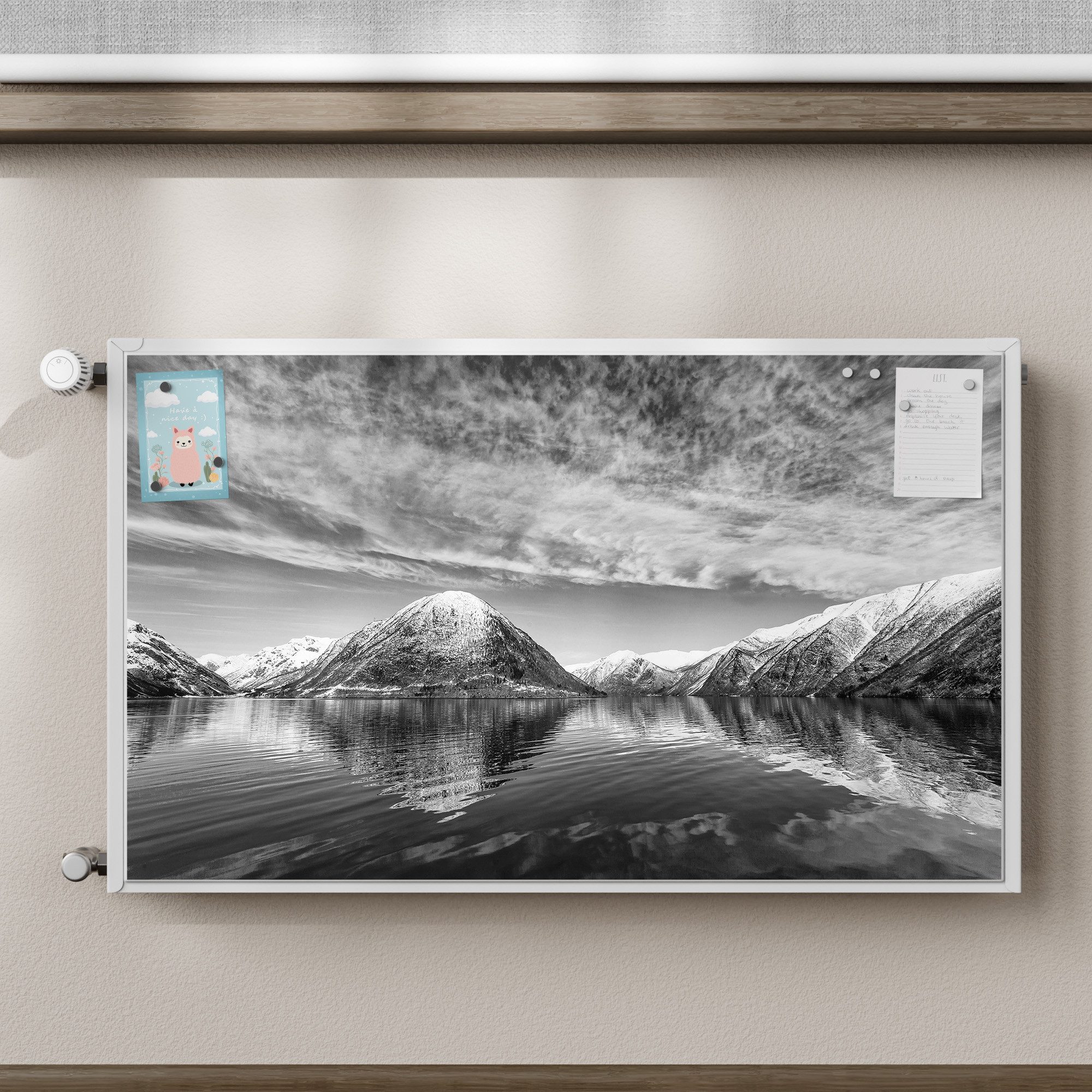 Thumbnail - DEQORI Magnetfolie 'Reflexionsstille', beschreibbar Heizung Magnetmatte magnetisch Magnetfolie