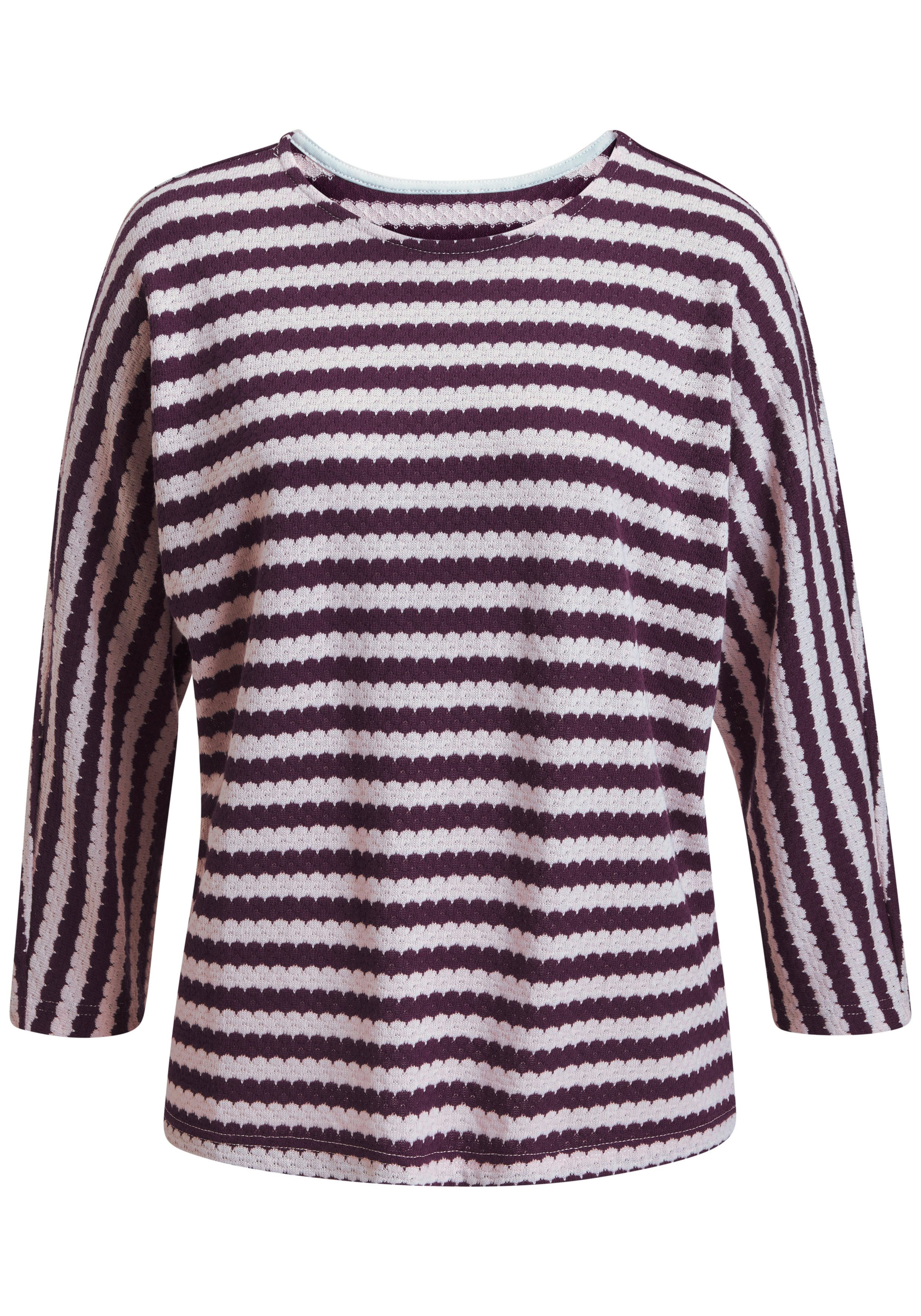H.I.S 3/4-Arm-Shirt mit herbstlichem Streifendesign aus besonderer Strukturqualität – Bild 2 von 5