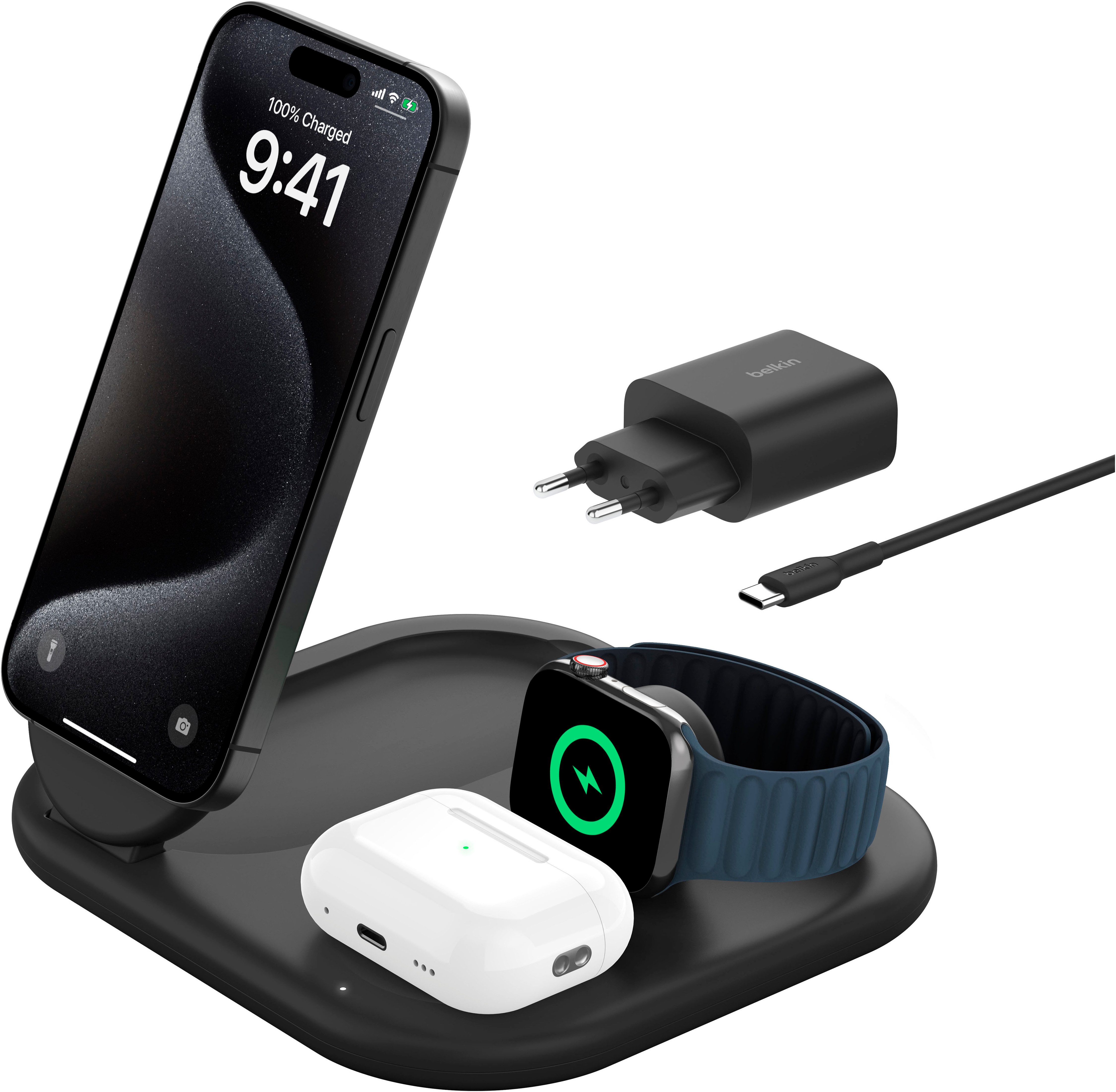 BoostCharge 3-in-1 15 W magnetisch, einklappbar Wireless Charger