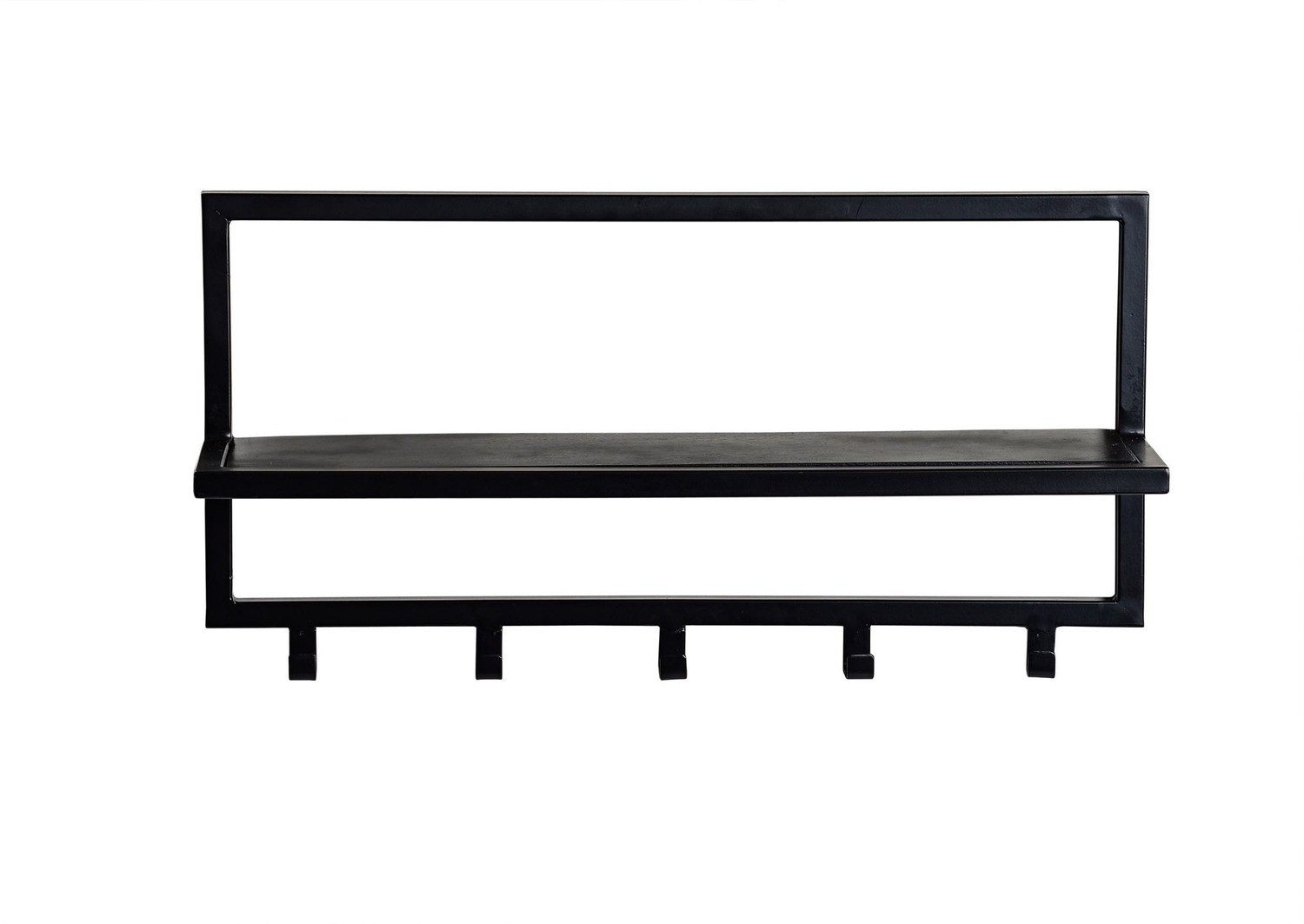 Natur24 Шкафыleiste Garderobe Brix 70x32x17 cm Mangoholz Stahl Schwarz