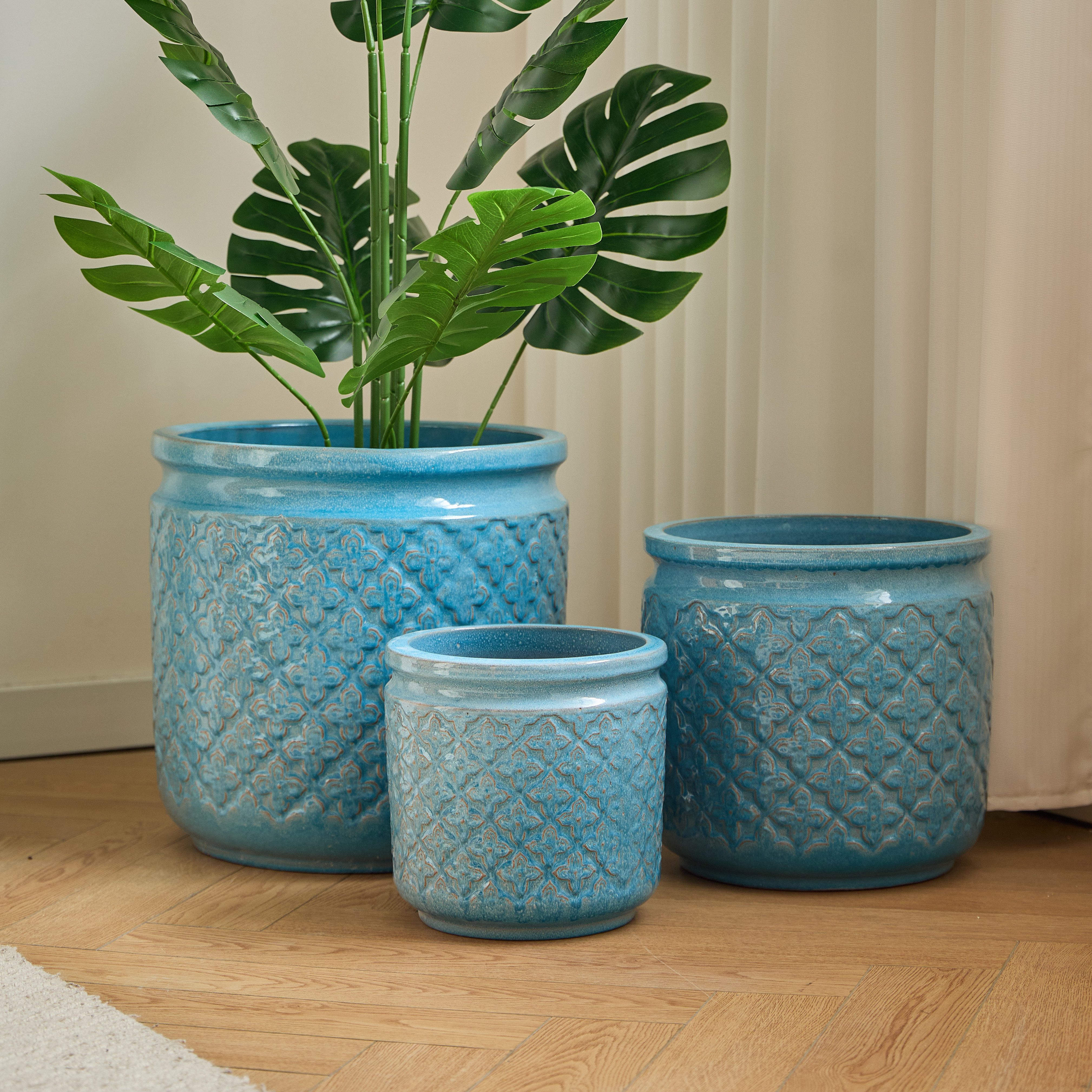 BBWL Blumentopf 3-teiliges Keramikpflanzgefäß Set