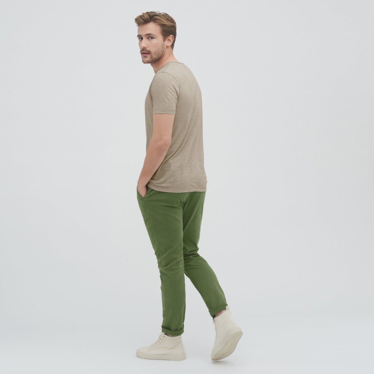 CRAFTS Tage Natural LIVING Leinen-Stoff T-Shirt warme Leichter ANDY für Linen
