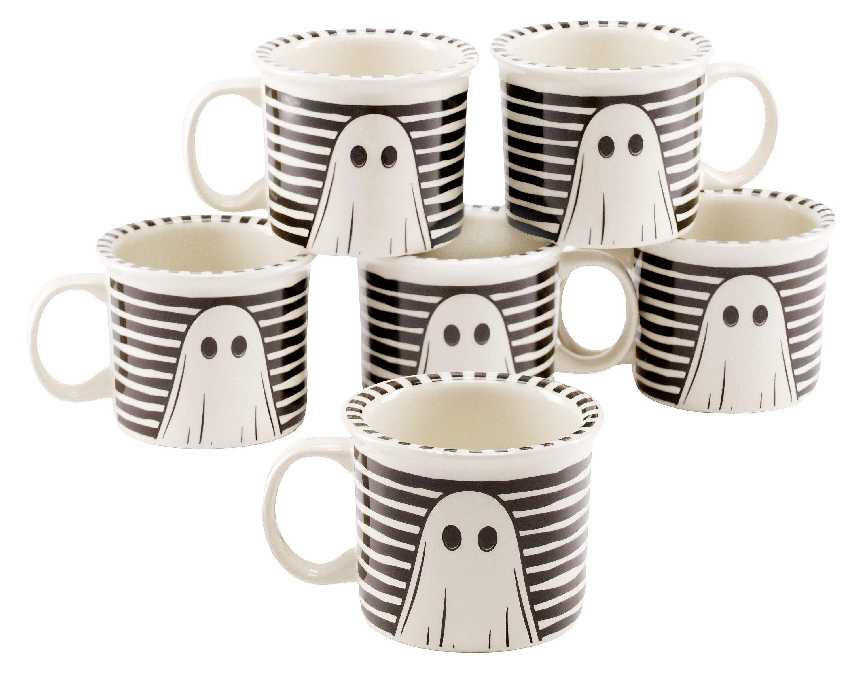 creaTable Becher Halloween Ghost, 6-tlg., Steingut