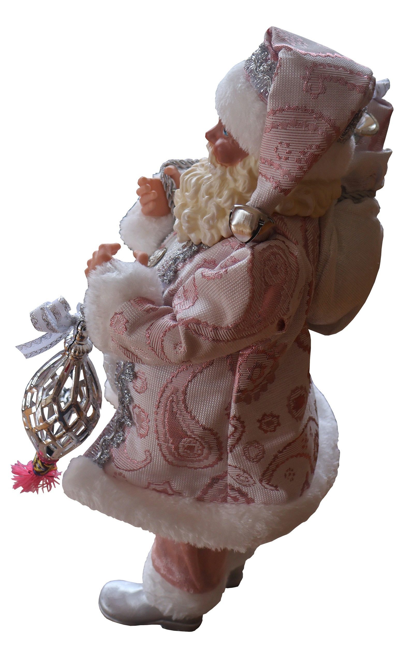 foolonli Weihnachtsmann Weihnachtsmann Santa Clause 38cm rosa Mantel Adventsdekoration Deko