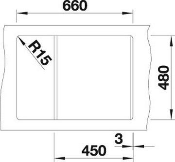 Blanco Granitspüle METRA 45 S Compact, rechteckig, aus SILGRANIT®