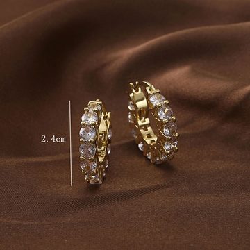 LAKKEC Paar Ohrhänger Stilvoll Metall Kreis Strass Ohrringe Damenschmuck Braut-Ohrringe, Geeignet für Hochzeiten, Partys