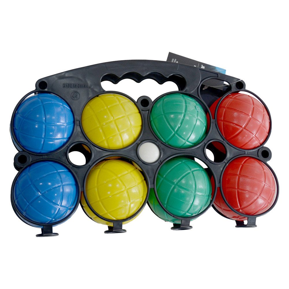 JELEX Spielzeug-Gartenset JELEX Boccia 8er-Set, (Set enthält 8 Bocciakugeln, 1 Zielkugel und 1 Tragekorb), zum Spielen im Garten, auf Plätzen oder am Strand