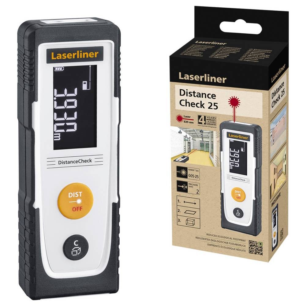 LASERLINER Entfernungsmesser Kompakter Laser-Entfernungsmesser mit simpler Bedienung 080.805E