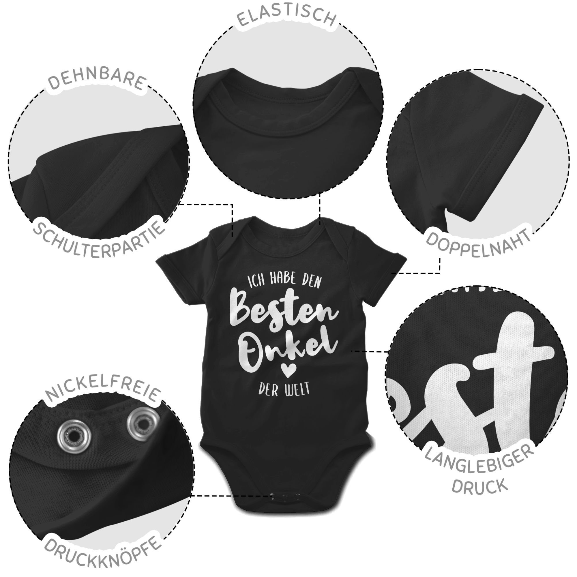 Onkel Welt Baby der Schwarz & den besten Shirtracer 3 Junge habe Shirtbody Mädchen Strampler Ich