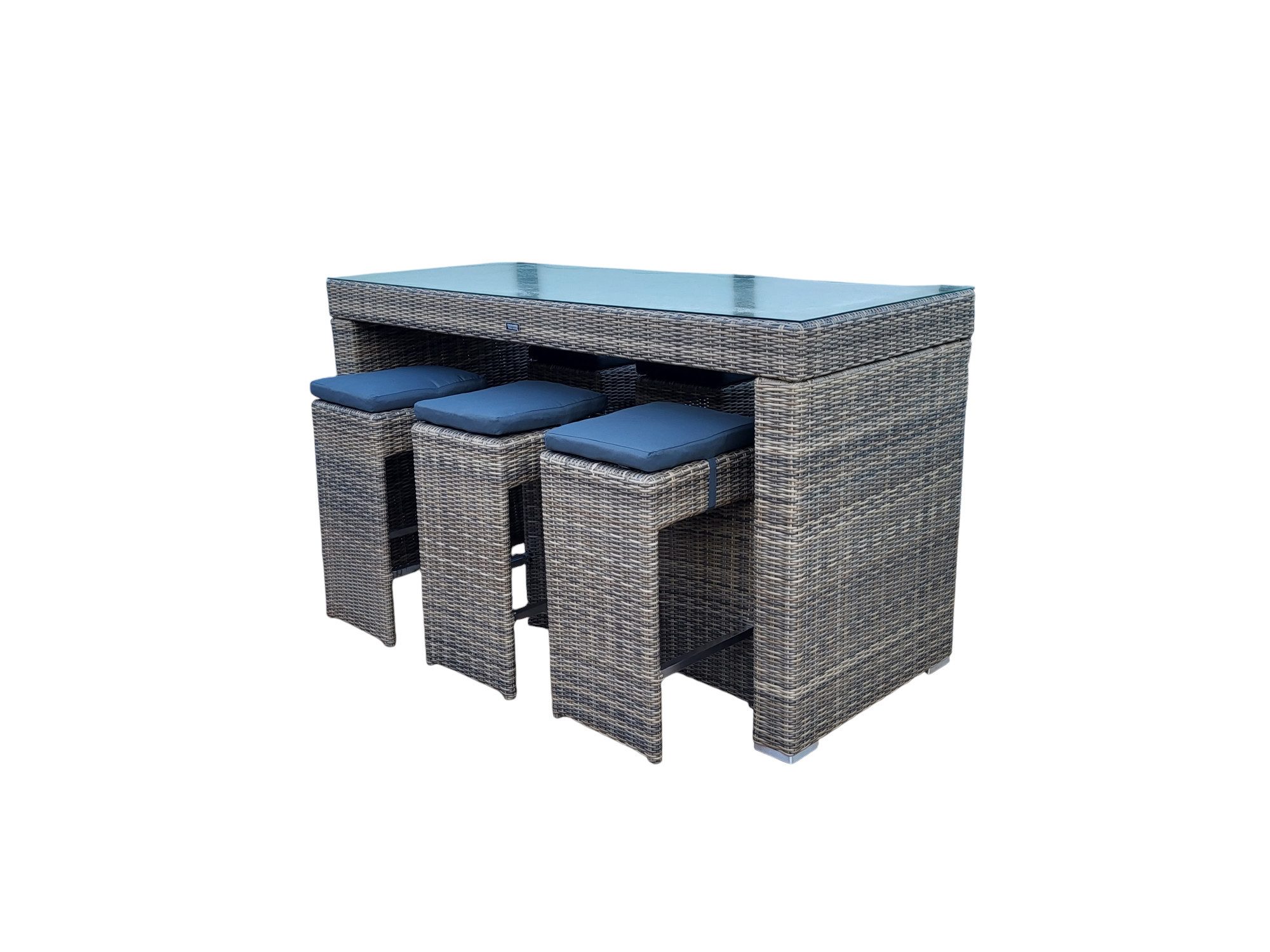 Ragnarök Möbel-Design Bartisch Bar Set Odin (Set, 1 Tisch mit 6 Bar-Hocker), gigantisches Maß, variabel nutzbar (Buffet oder Stehtisch)