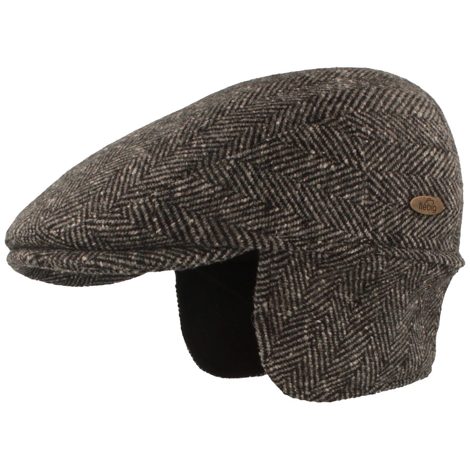 Fiebig Schiebermütze im Fischgrätmuster mit Ohrenschutz