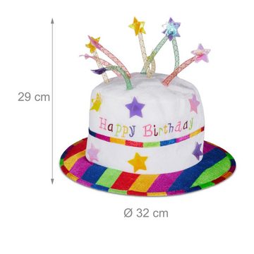relaxdays Aufblasbares Partyzubehör 10 x Happy Birthday Hut Torte