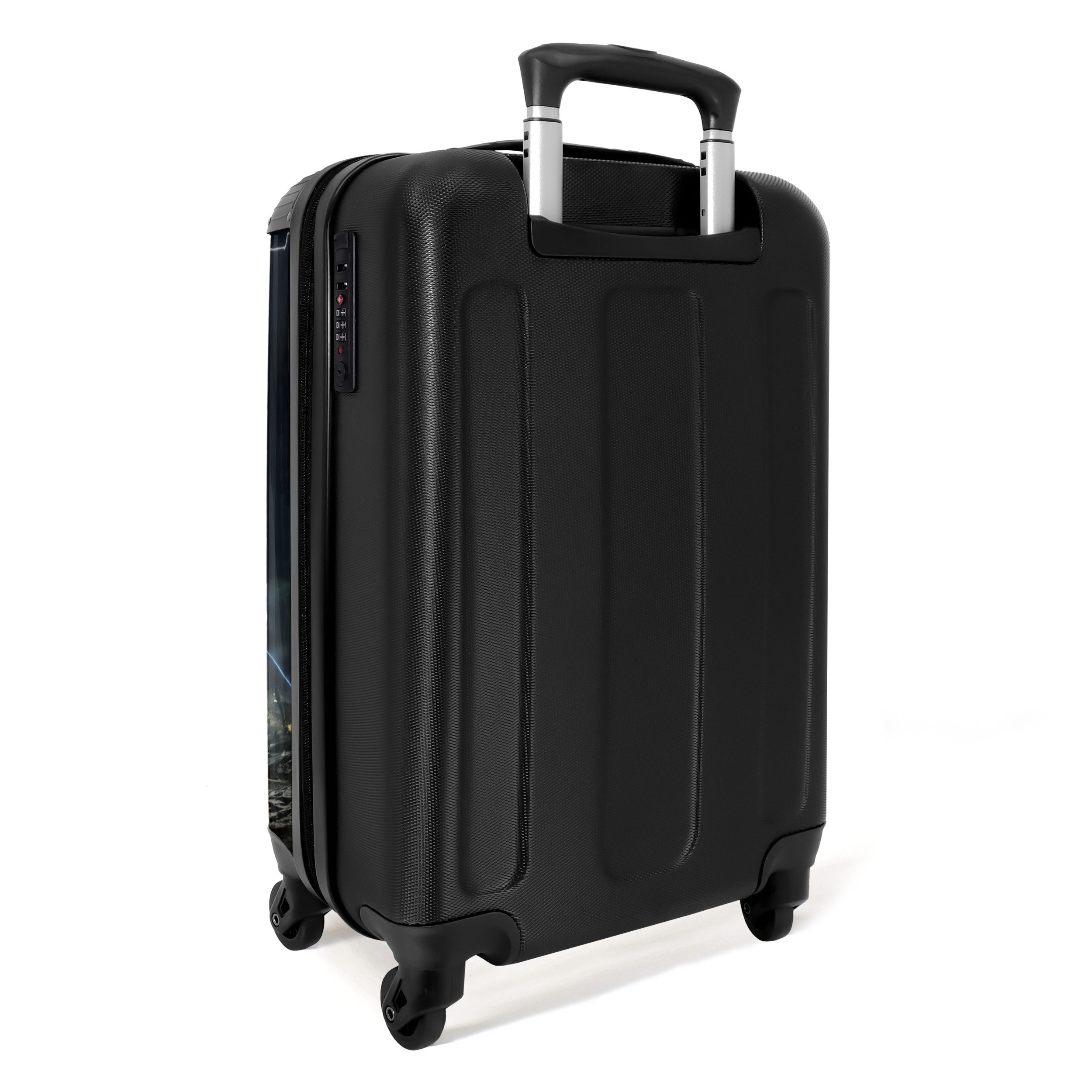 NoBoringSuitcases.com© Kinderkoffer Großer Monstertruck mit blauen Akzenten 55x35x20cm, Handgepäck Koffer, Hartschalenkoffer Kinder, Reisekoffer Jungen – Bild 3 von 5