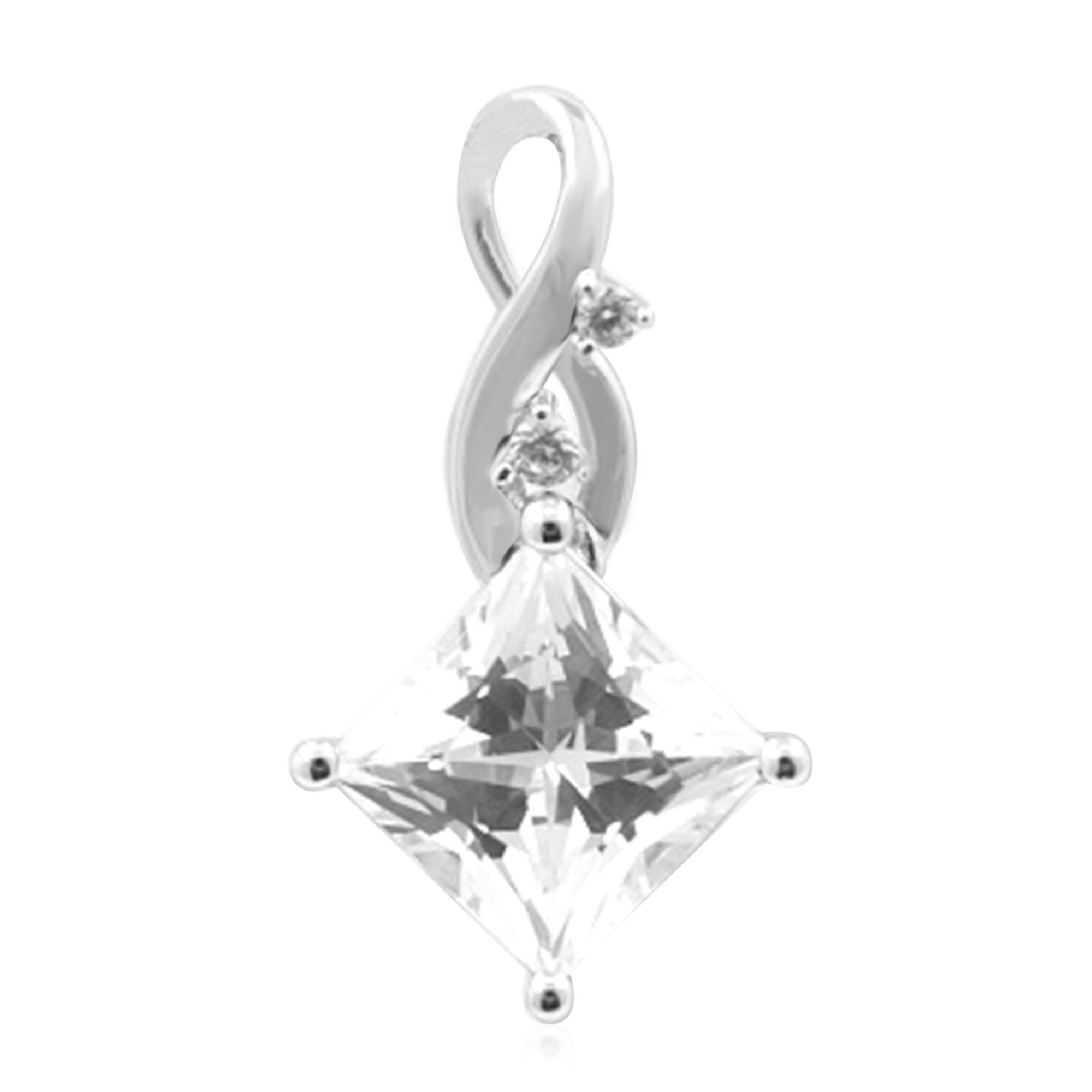 Cavill Kettenanhänger Cavill Danburit Silberanhänger 2,41 ct Prinzessschliff Silber Zirkon (1-tlg)
