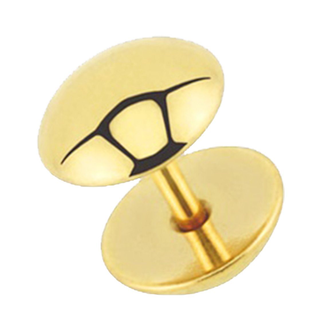 Taffstyle Piercing-Set Fake Piercing Ohr Plug Halbrund Poliert, Ohrring Ohrstecker mit Platten glänzend Damen Herren Gold
