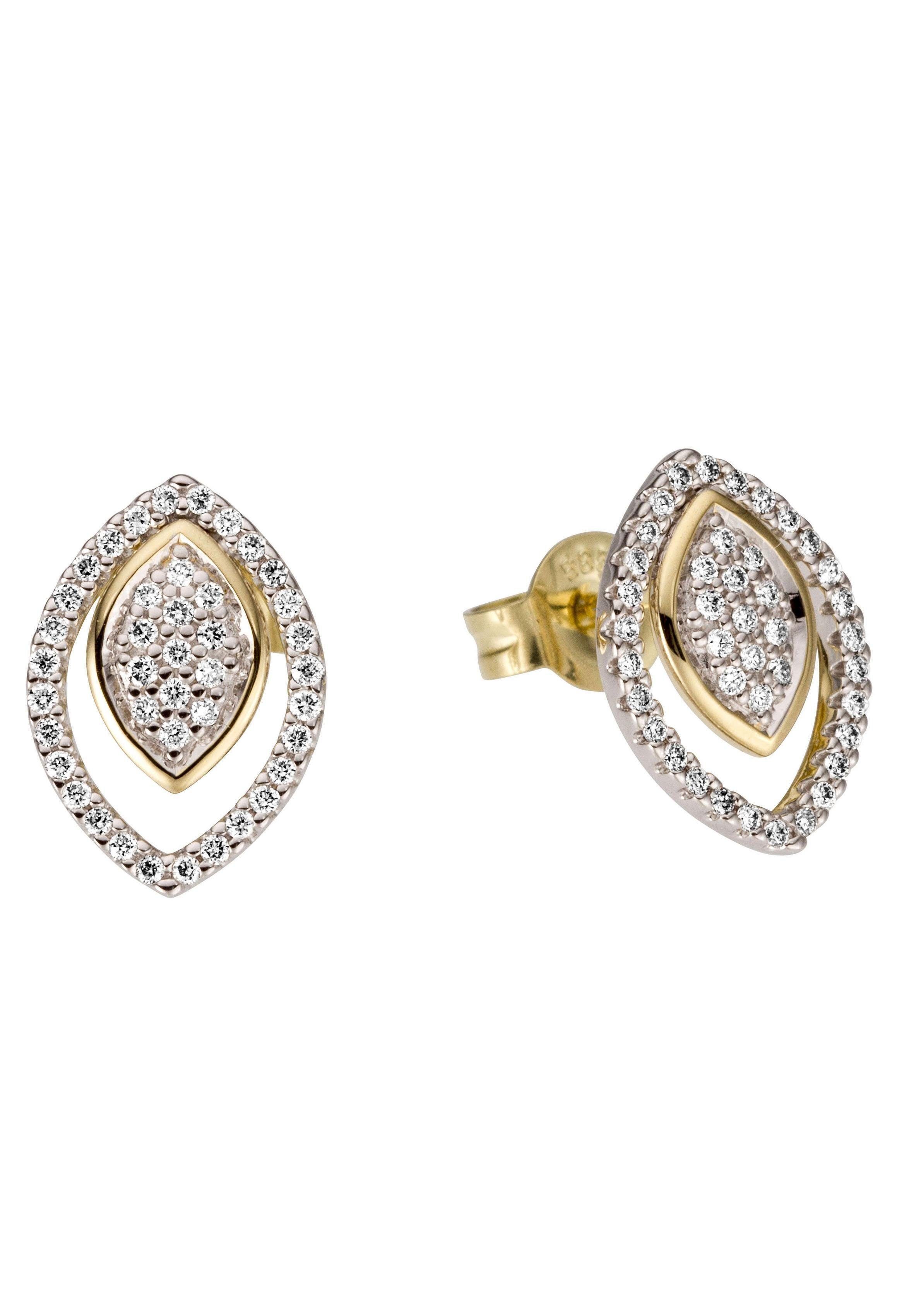 Firetti Paar Ohrstecker Schmuck Geschenk Gold 585 Ohrschmuck, mit Brillant - Krappenfassung