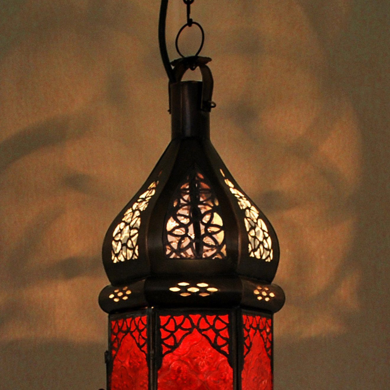 Hängelampe l-artisan Rot Aus Marokko, Deckenleuchte Leuchtmittel SULTANA, Hängeleuchte, ohne Pendelleuchte,
