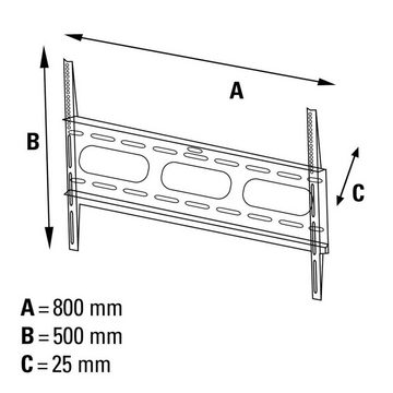 Hama FIX, 3 Sterne, Weiß, 94 - 229cm (37" - 90),43",50",55",65",75" TV-Wandhalterung, (bis 90 Zoll, - VESA (von-bis): 50x50 - 800x500)