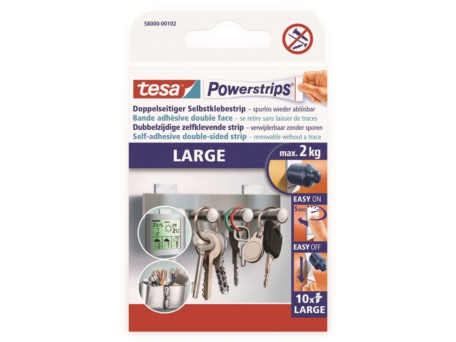 tesa TESA Large, Klebeband Powerstrips® 58000-00102-23
