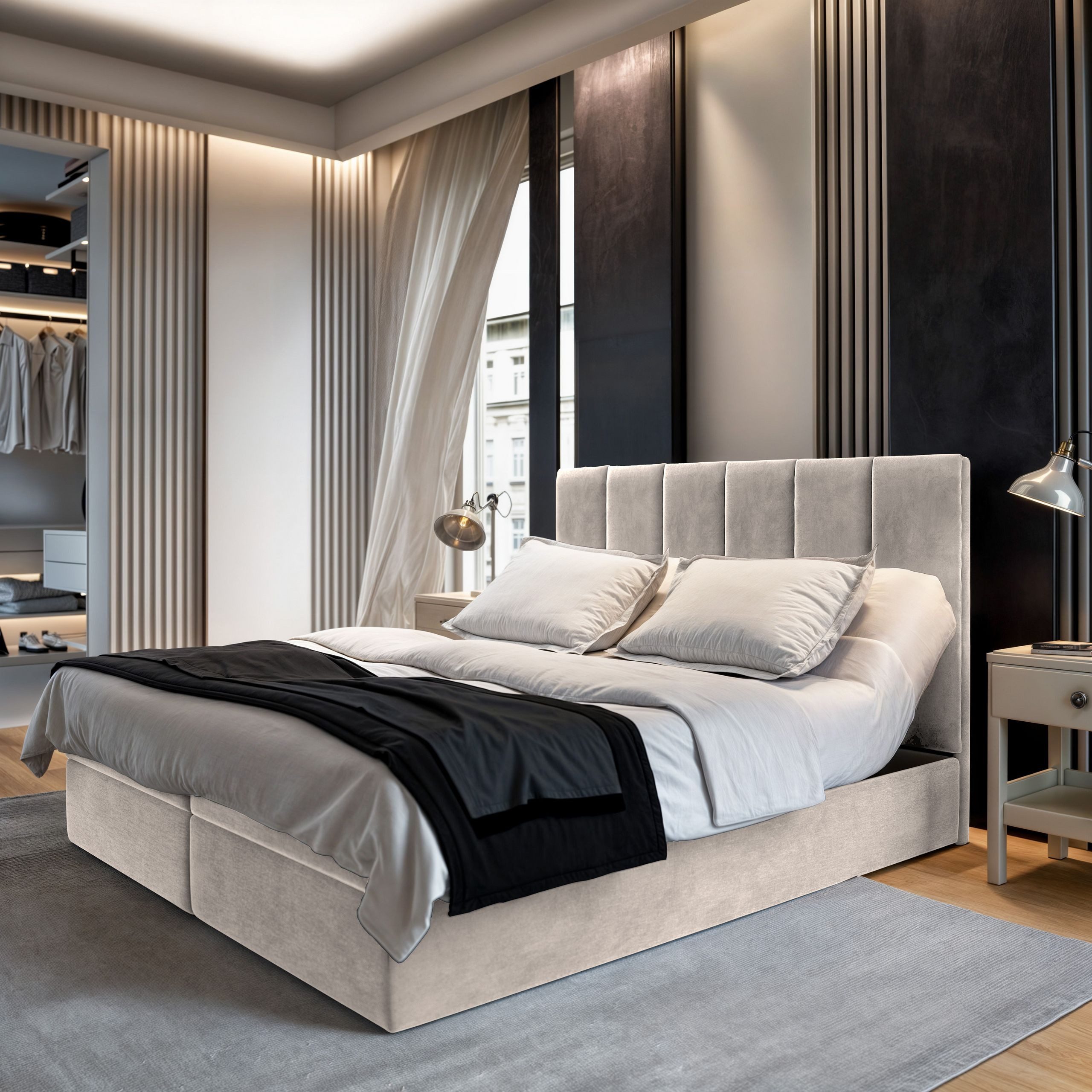 Masseno Boxbett BARINO 160x200 cm mit Bonell Matratze und Topper günstig online kaufen