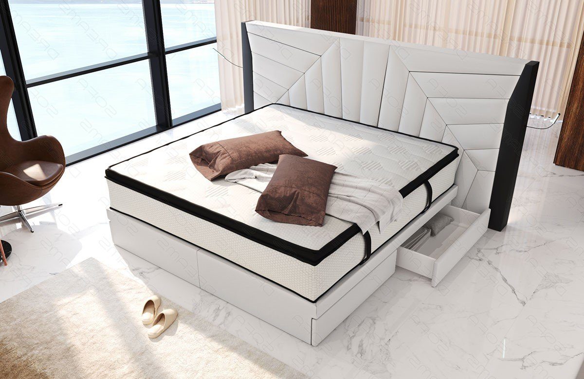 Sofa Dreams Boxspringbett Boxspringbett Monaco Leder, günstig online kaufen