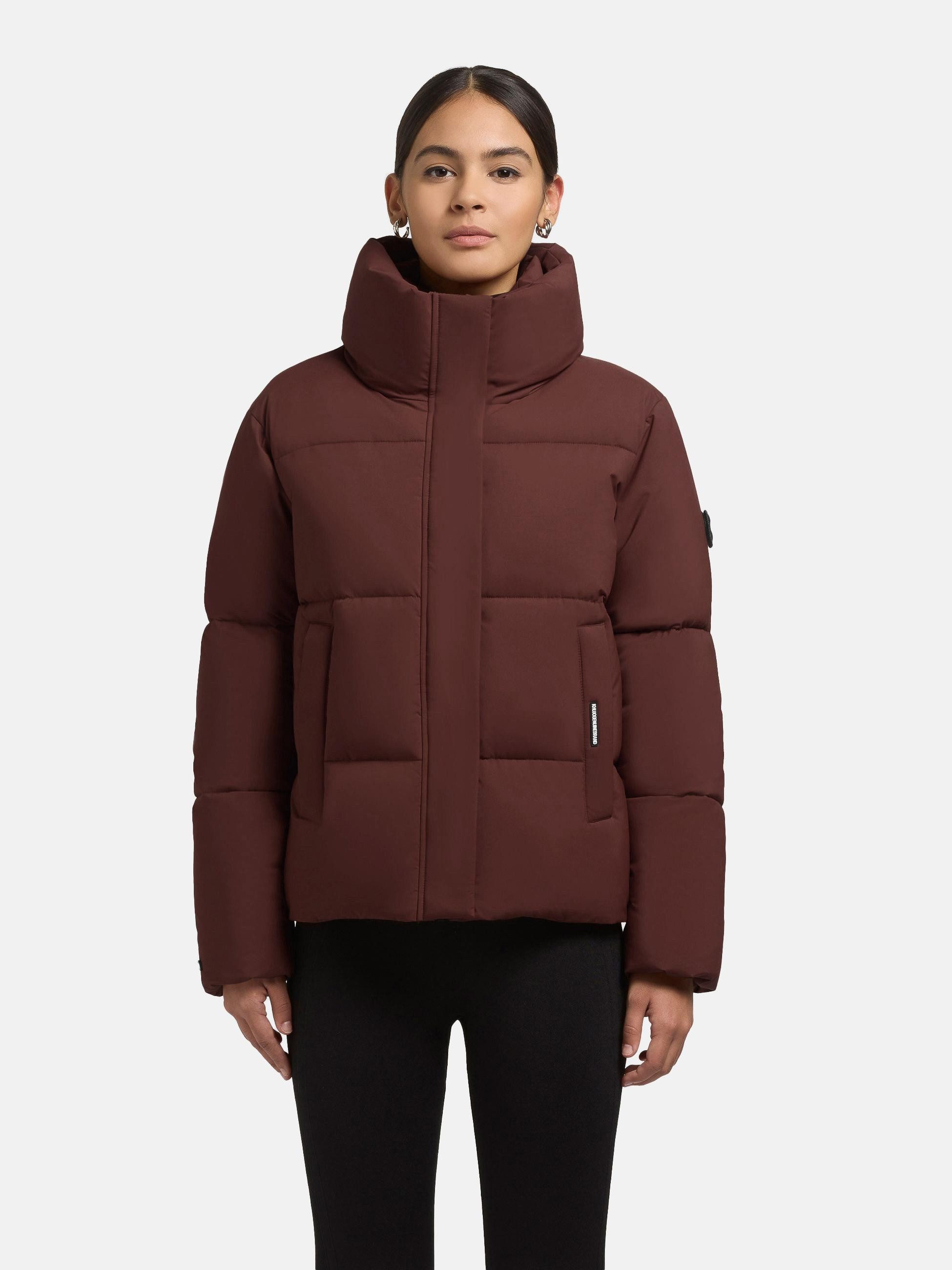 khujo Winterjacke Rinja2 Matt Warme Steppjacke mit hohem Kragen