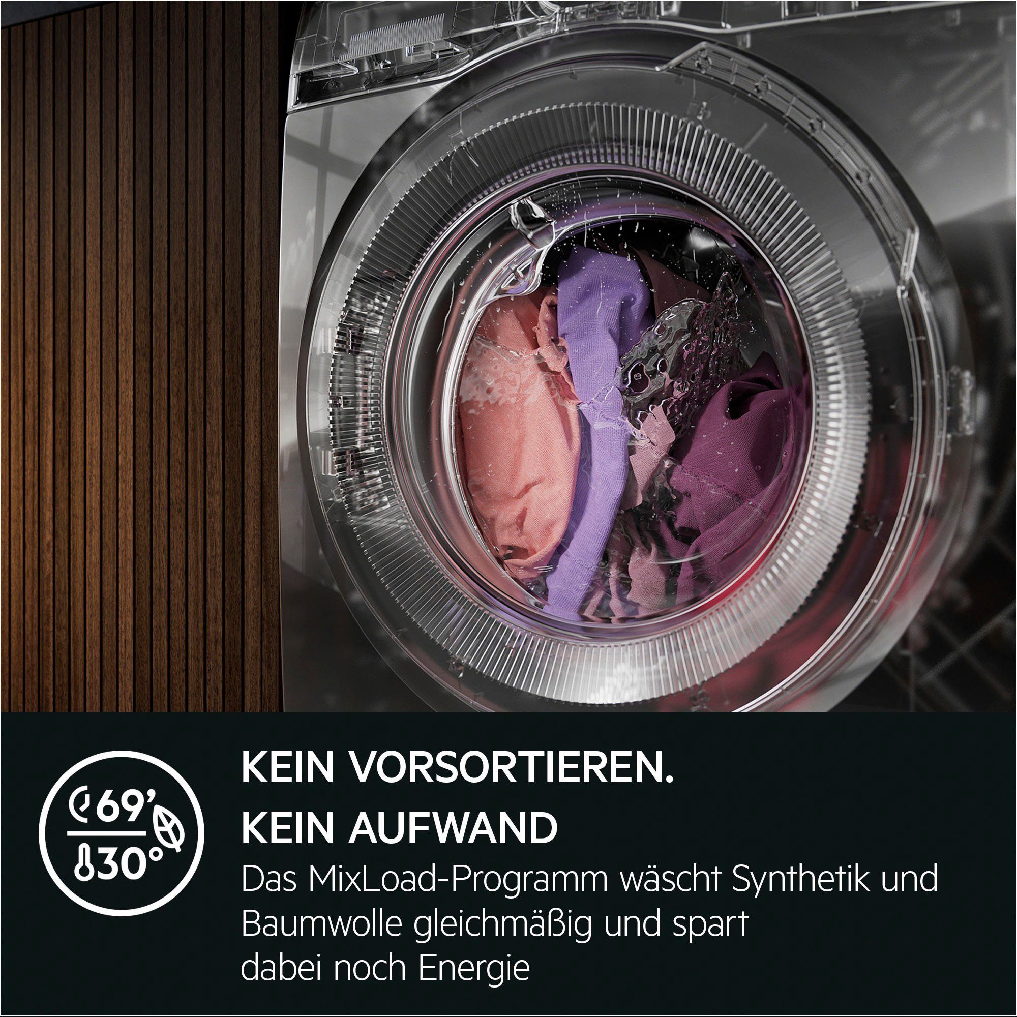 AEG Waschmaschine 7000 LR7A70490, 9 96 Wasserverbrauch ProSteam 1400 U/min, Dampf-Programm kg, weniger % - für