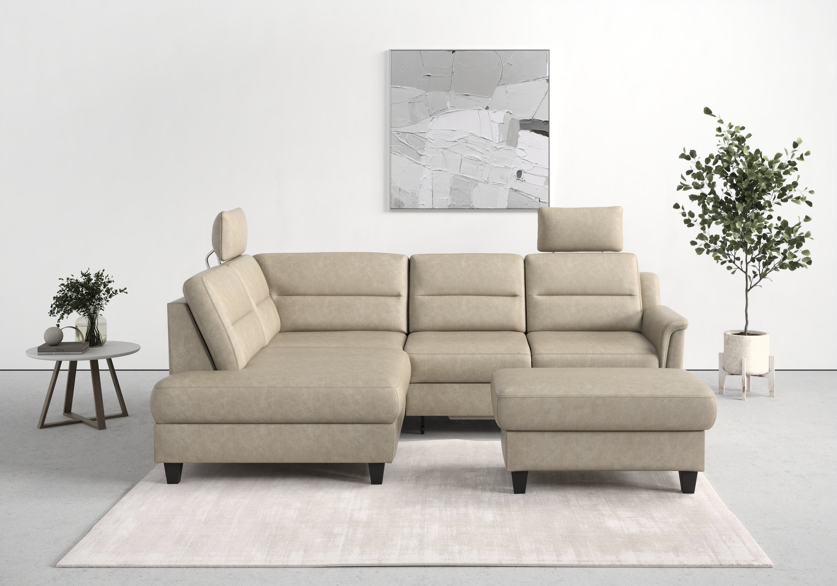 sit&more Ecksofa Farö L-Form, inklusive Federkern, wahlweise mit Bettfunktion und Bettkasten