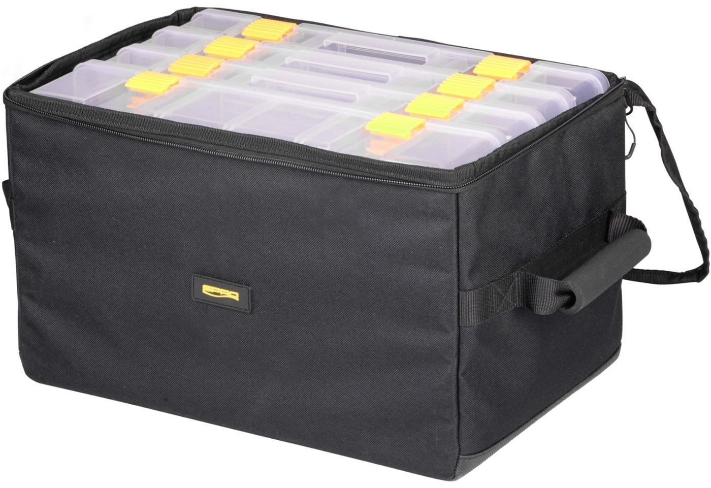 SPRO Angelkoffer Spro Predator Box Bag 37x24x23cm - Angeltasche + 4 Köderboxen