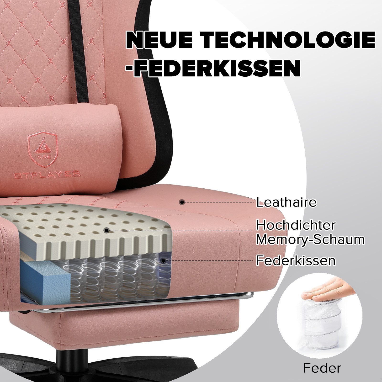 GTPLAYER Gaming-Stuhl Ergonomischer Gaming Sessel Schreibtischstuhl günstig online kaufen