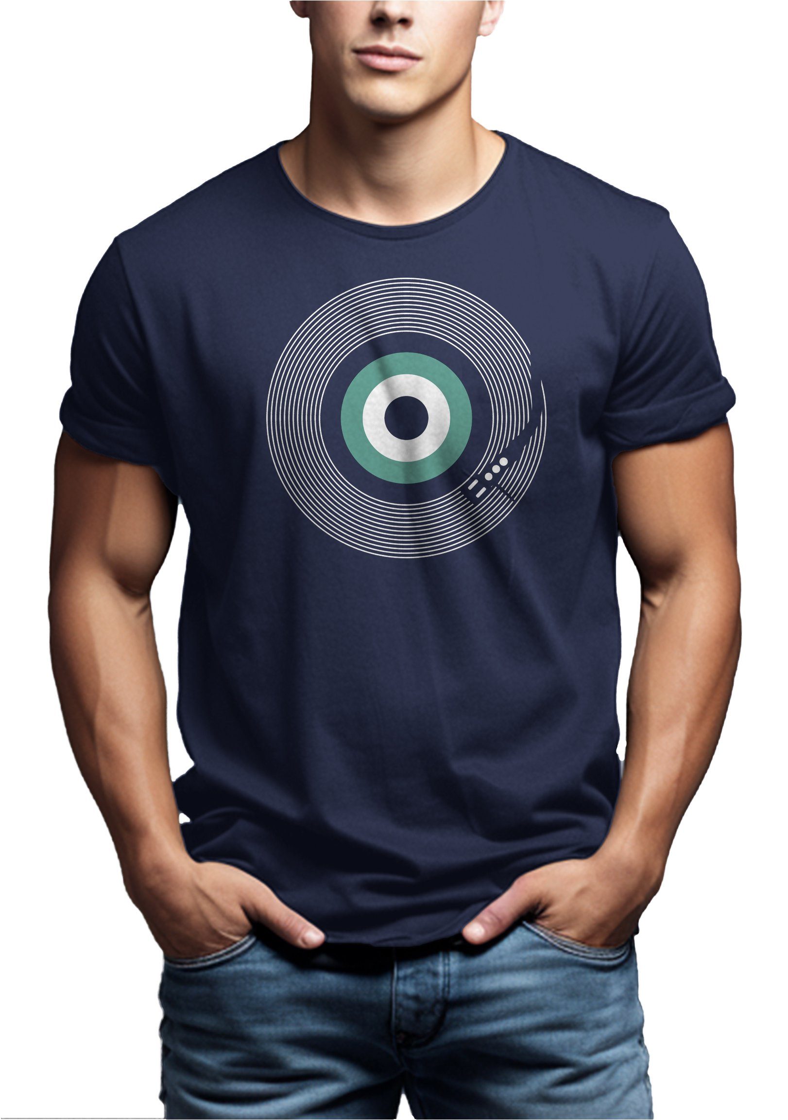 MAKAYA Print-Shirt Herren Retro Motiv Vintage günstig online kaufen