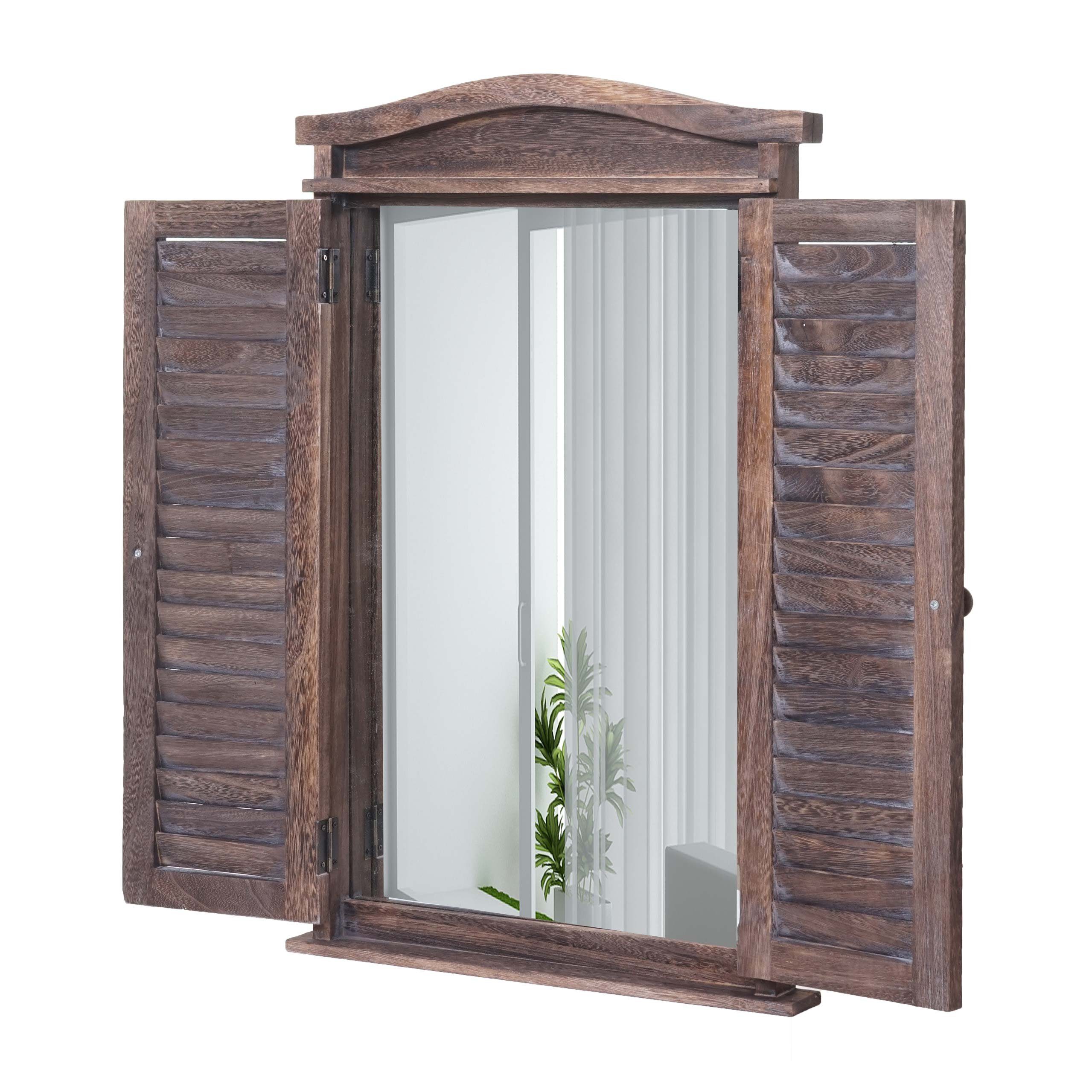 MCW Wandspiegel Spiegel (1-St), Fensterladenoptik, Einfache Wandmontage durch 2 Aufhängeösen