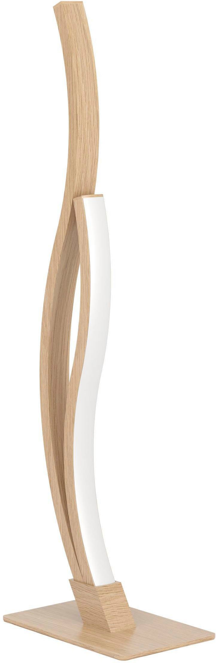 EGLO Tischleuchte Grisolia Nachttischlampe, Tischlampe, Metall und Kunststoff, Lampe, Ein-/Ausschalter, LED fest integriert, Neutralweiß, Tischleuchte - H45,5 cm - braun - 12W inkl.