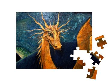 puzzleYOU Puzzle Goldener Drache, 48 Puzzleteile, puzzleYOU-Kollektionen Fantasy