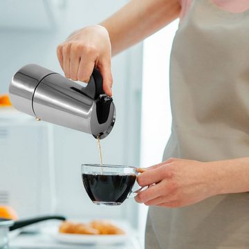 JOEJI’S KITCHEN Espressokocher Espressokocher Induktion 300ml 6 tasses Mokkakanne edelstahl