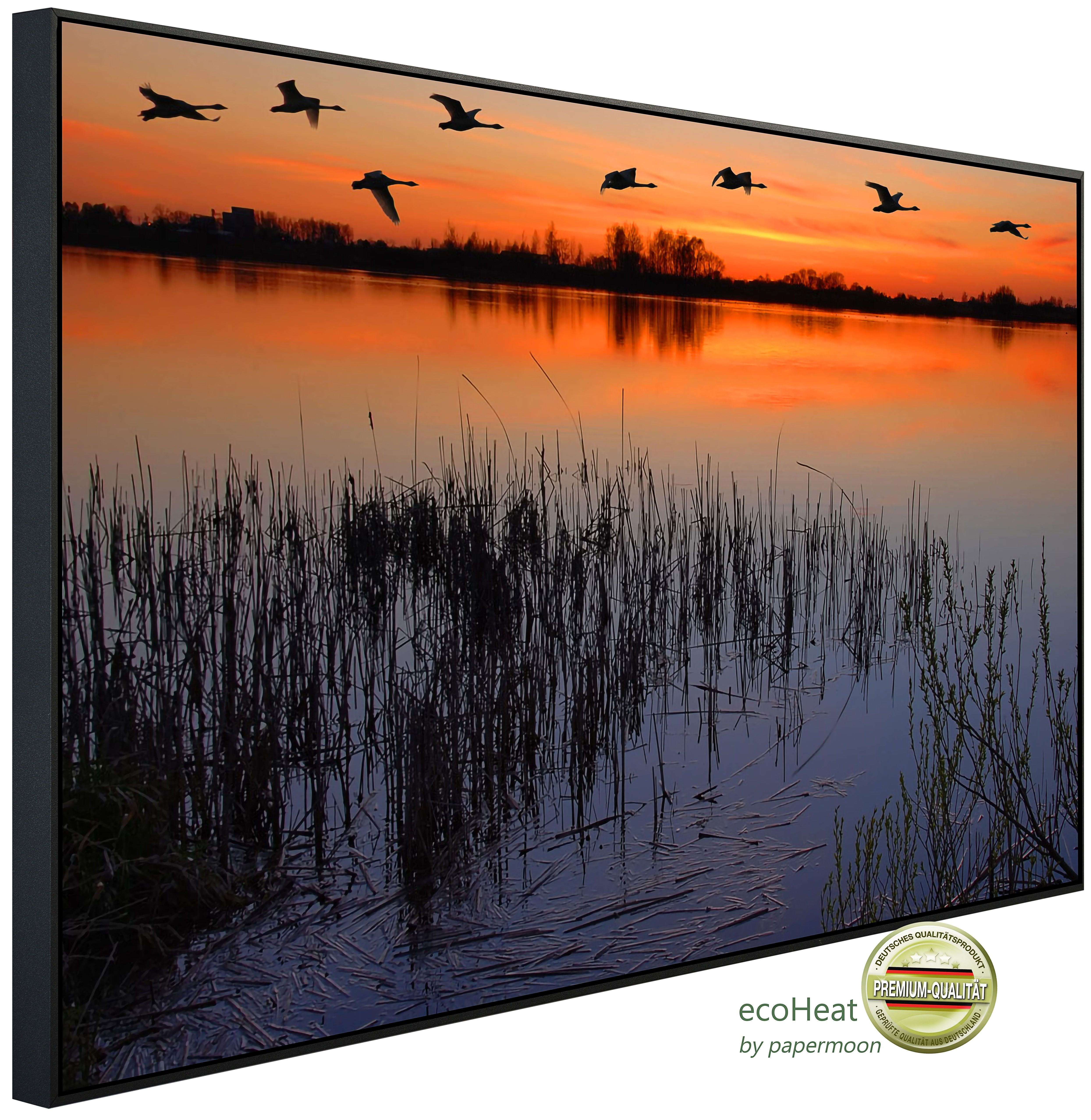 Papermoon Infrarotheizung INFRAROT-BILD-HEIZUNG, Abenddämmerung am See, TÜV-Rheinland/GS zertifiziert, angenehme Strahlungswärme