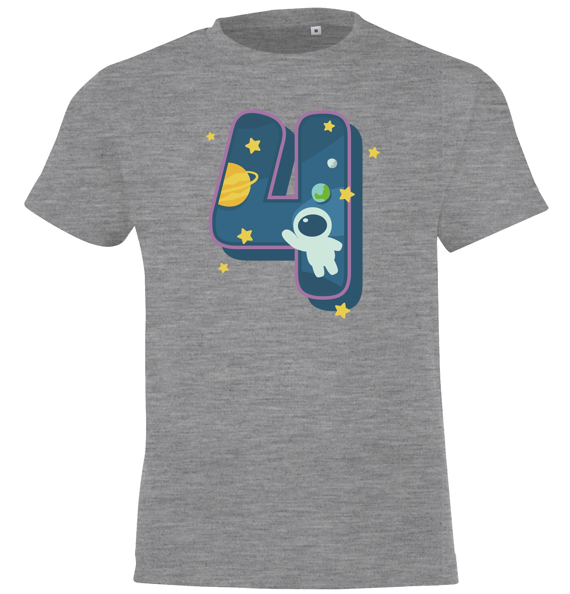 Youth Designz T-Shirt 4 Jahre Alt Geburtstags T-Shirt für Jungen mit trendigem Frontprint Grau