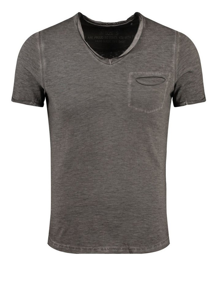 Key Largo T-Shirt Soda vintage Look uni Basic T00619 V-Ausschnitt unifarben kurzarm slim fit