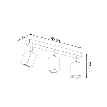 famlights Deckenleuchte, Deckenleuchte Kale in Eiche GU10 3-flammig, keine Angabe, Leuchtmittel enthalten: Nein, warmweiss, Deckenbeleuchtung, Deckenlicht, Deckenlampe