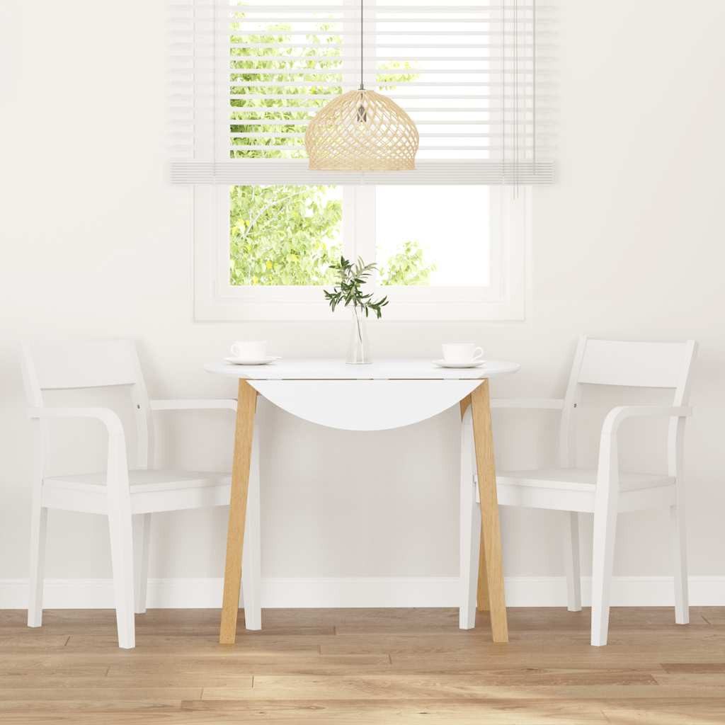 vidaXL Esszimmerstuhl Esszimmerstühle 2 Stk. Weiß Massivholz Gummibaum (1 S günstig online kaufen
