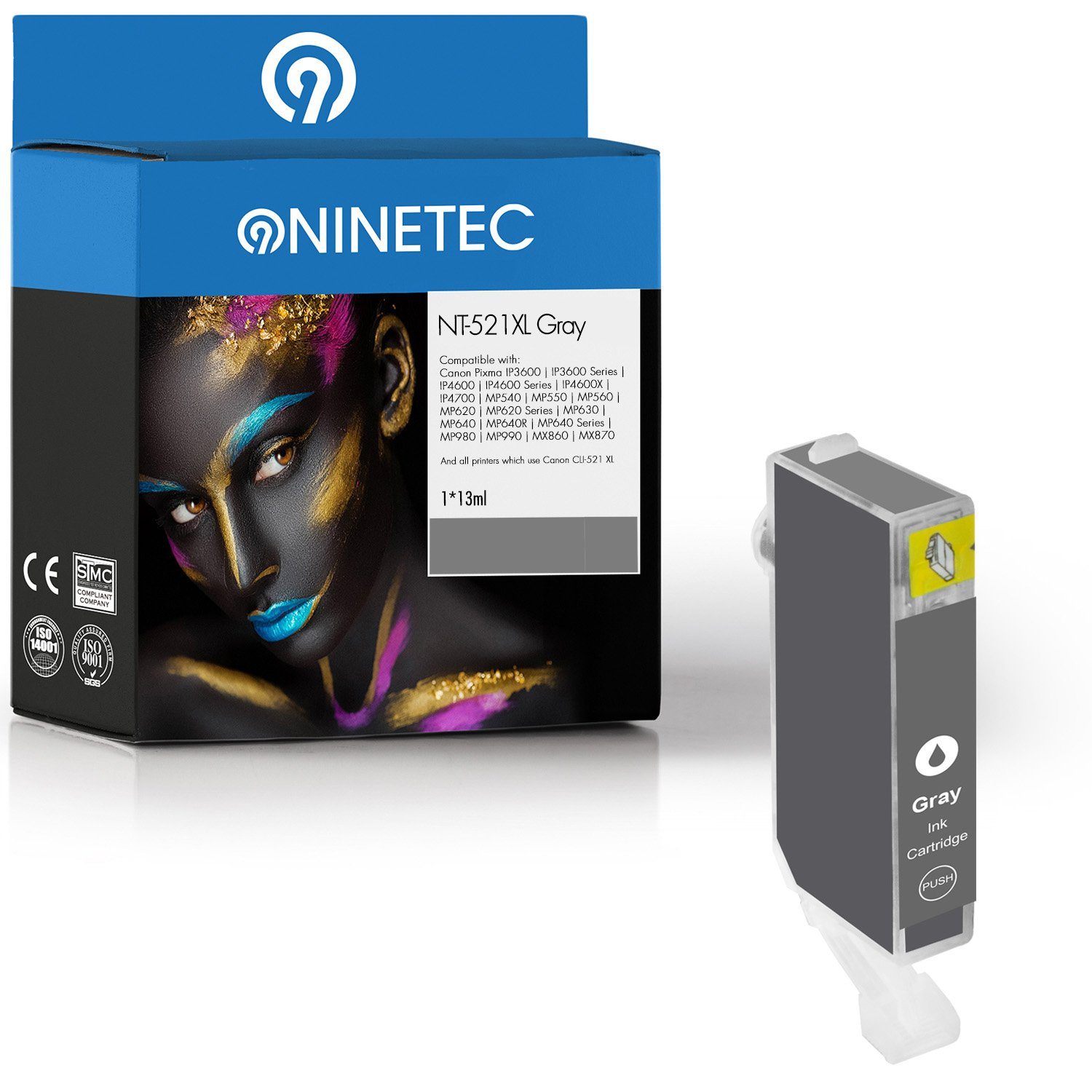 NINETEC ersetzt Tintenpatrone CLI-521 Grey Canon